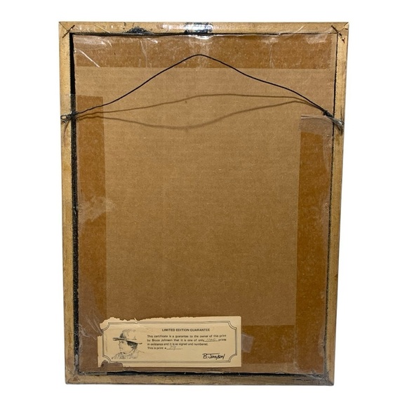 Vintage Framed Under Glass Numbered Print “The Flower Girl” By B. Johnson - Picture 4 of 5